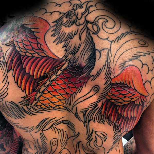 tatuaje fenix japones para hombre 06