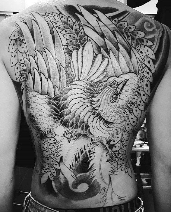 tatuaje fenix japones para hombre 08