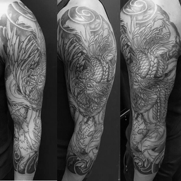 tatuaje fenix japones para hombre 09