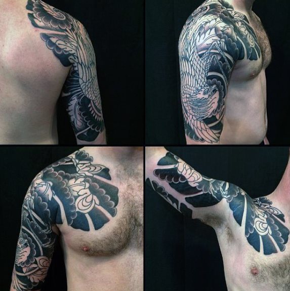 tatuaje fenix japones para hombre 10