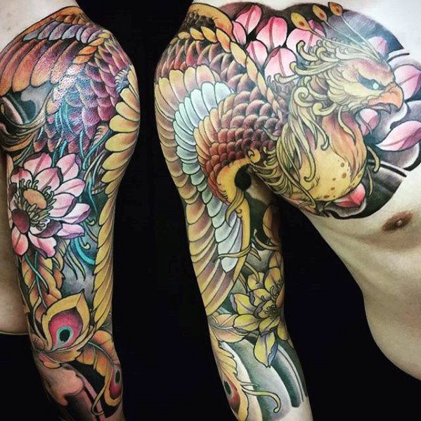 tatuaje fenix japones para hombre 11