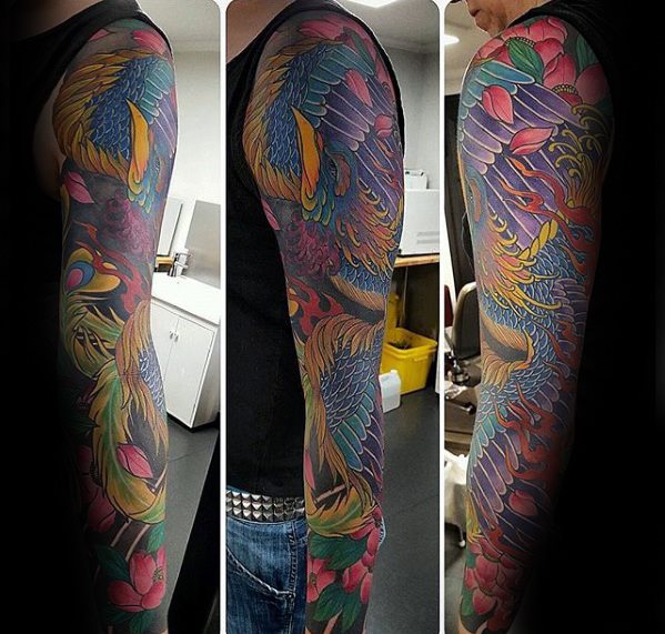 tatuaje fenix japones para hombre 12
