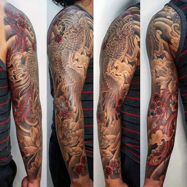tatuaje fenix japones para hombre 13