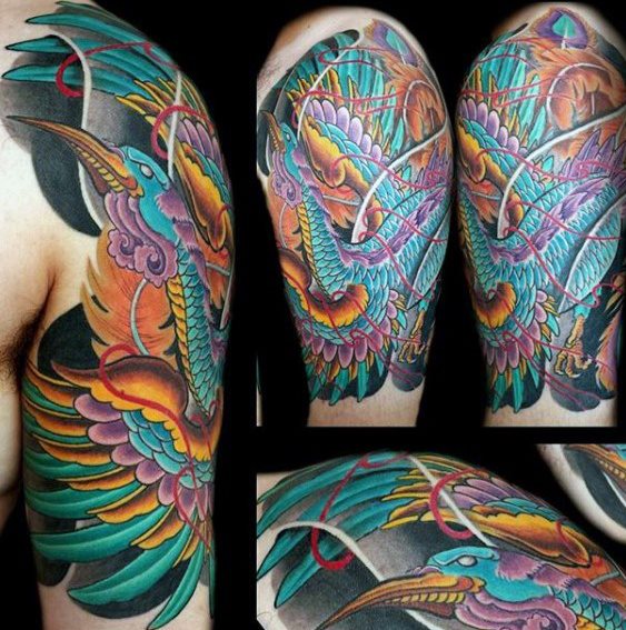 tatuaje fenix japones para hombre 16