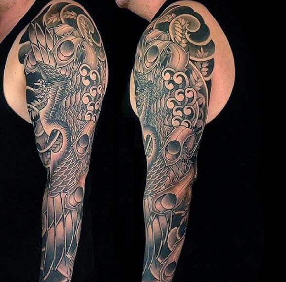 tatuaje fenix japones para hombre 18