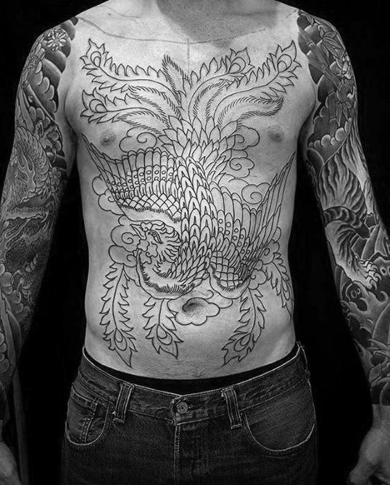 tatuaje fenix japones para hombre 19