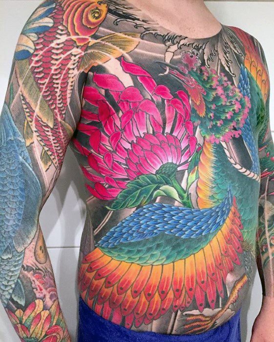 tatuaje fenix japones para hombre 22