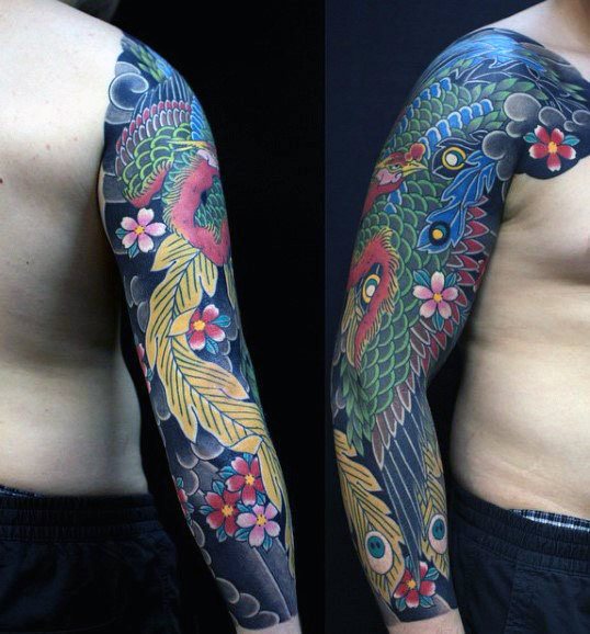 tatuaje fenix japones para hombre 25
