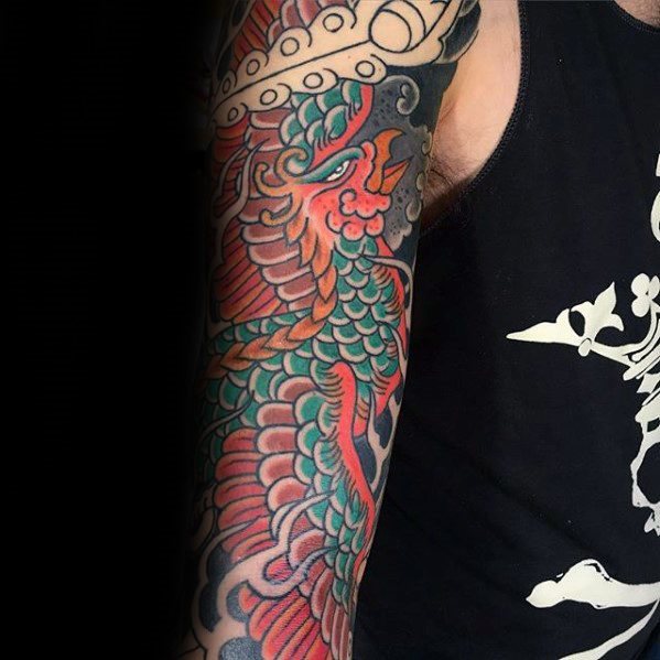 tatuaje fenix japones para hombre 28
