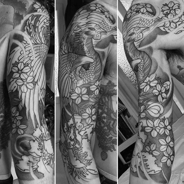 tatuaje fenix japones para hombre 31