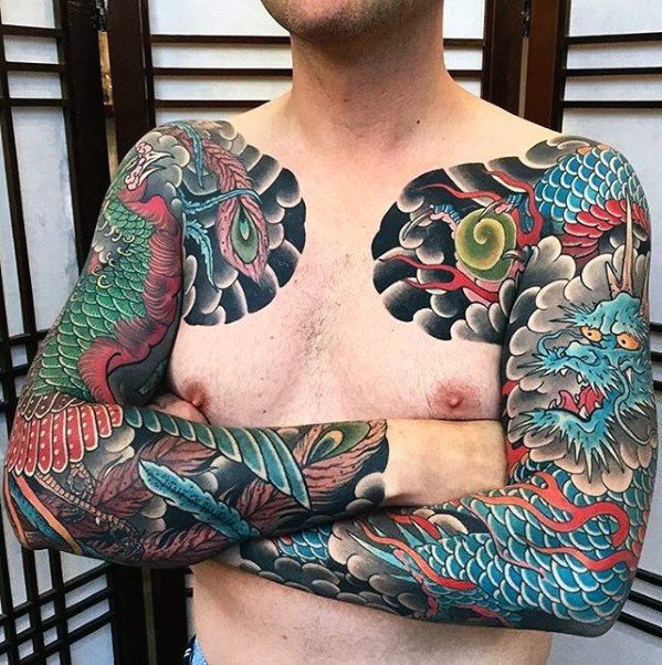 tatuaje fenix japones para hombre 33