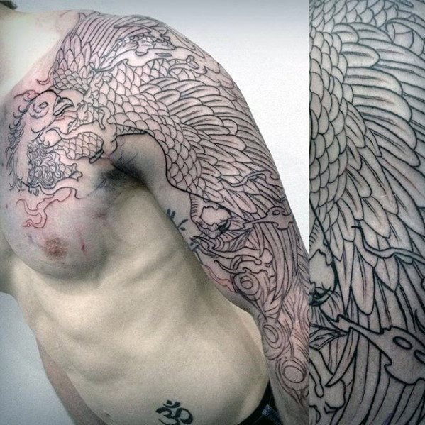tatuaje fenix japones para hombre 35