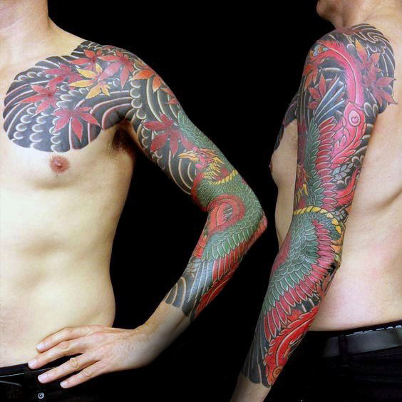 tatuaje fenix japones para hombre 36