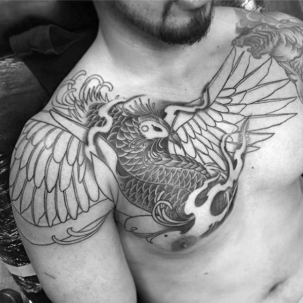 tatuaje fenix japones para hombre 39