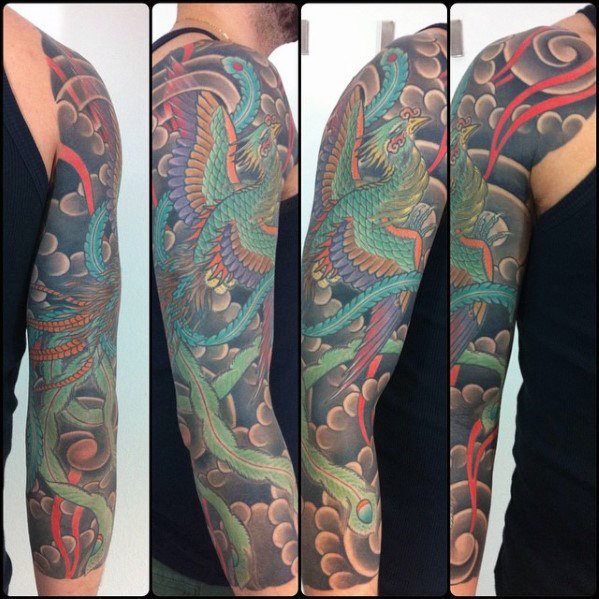 tatuaje fenix japones para hombre 41