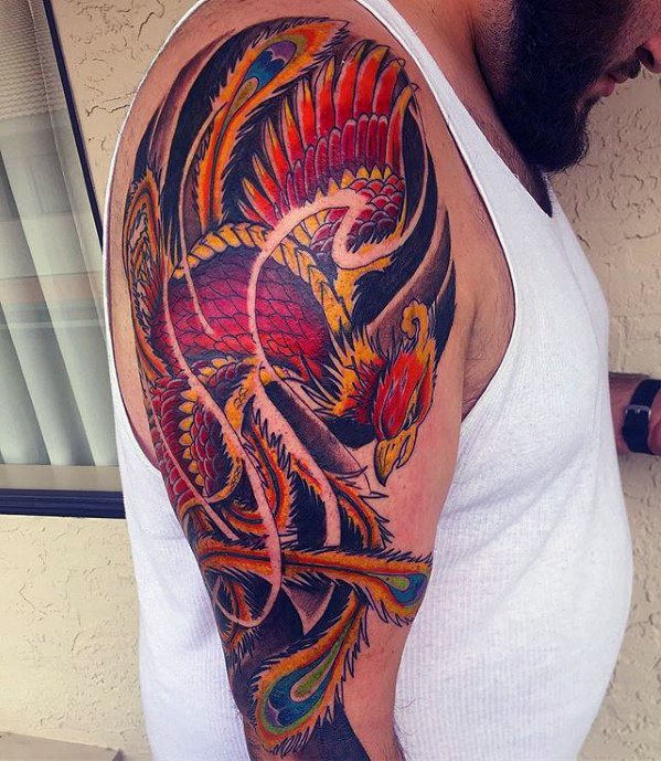 tatuaje fenix japones para hombre 43