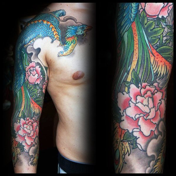 tatuaje fenix japones para hombre 44