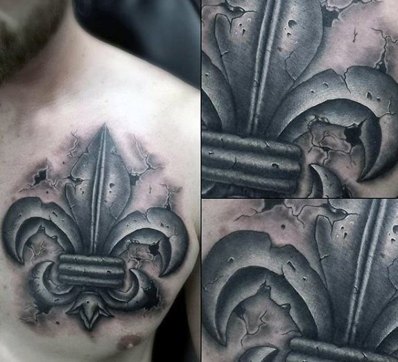 tatuaje flor de lis para hombre 45