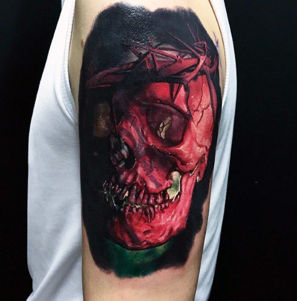 tatuaje genial calavera para hombre 02
