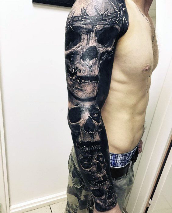 tatuaje genial calavera para hombre 08