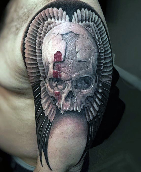 tatuaje genial calavera para hombre 37