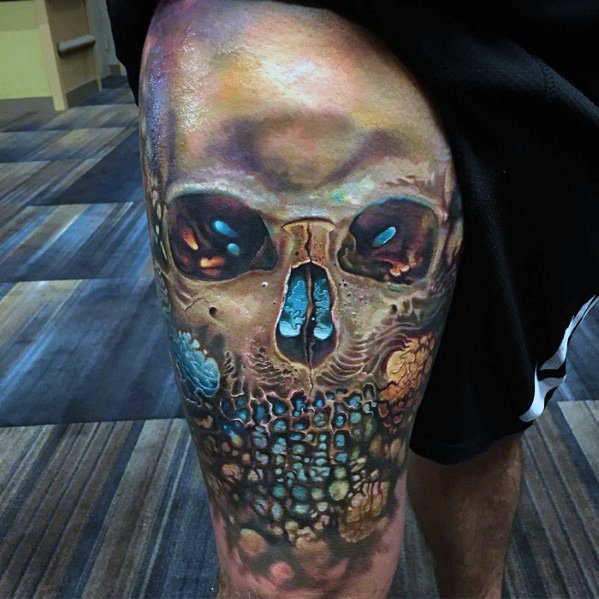 tatuaje genial calavera para hombre 44