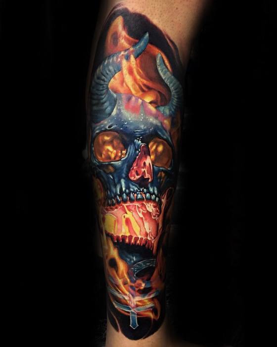 tatuaje genial calavera para hombre 45