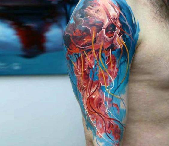 tatuaje genial calavera para hombre 48