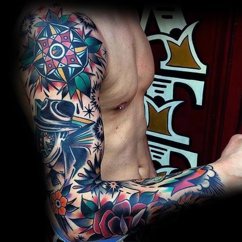 tatuaje genial rosas para hombre 05