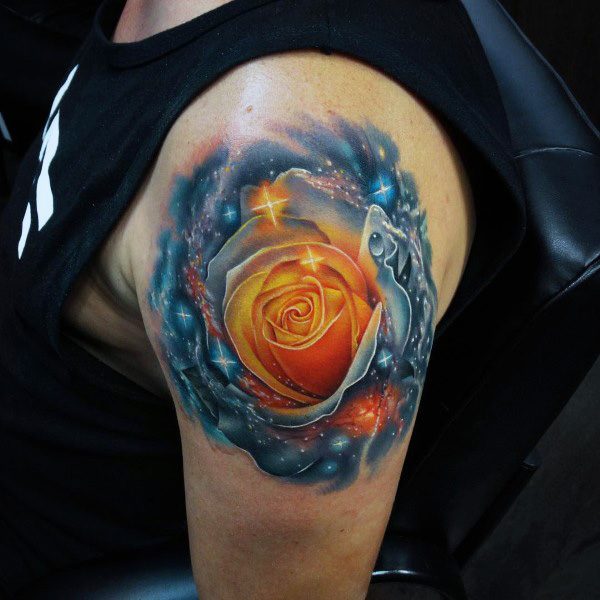 tatuaje genial rosas para hombre 16