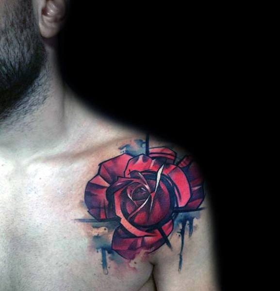 tatuaje genial rosas para hombre 26