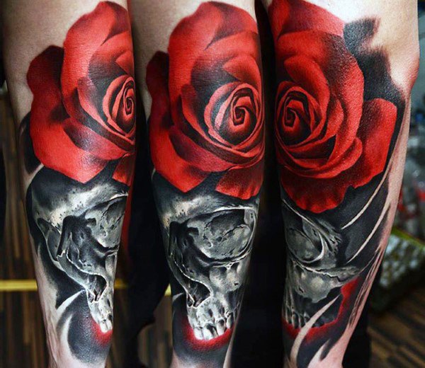 tatuaje genial rosas para hombre 38
