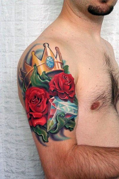 tatuaje genial rosas para hombre 48