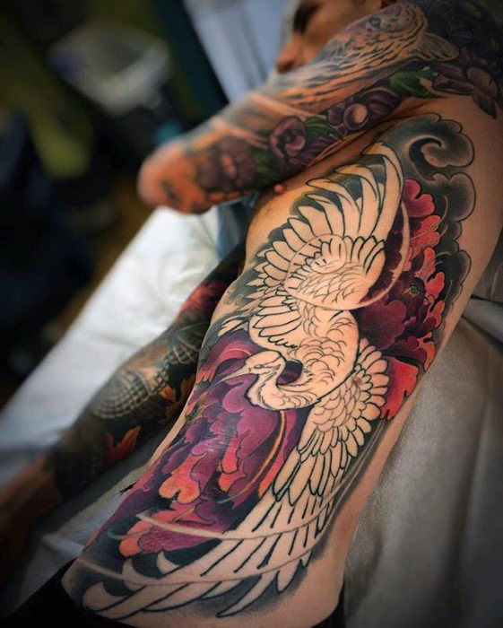 tatuaje fenix japones para hombre 01