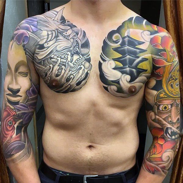 tatuaje japones media manga para hombre 06