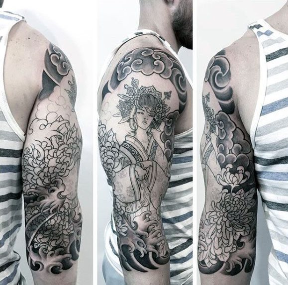 tatuaje japones media manga para hombre 11