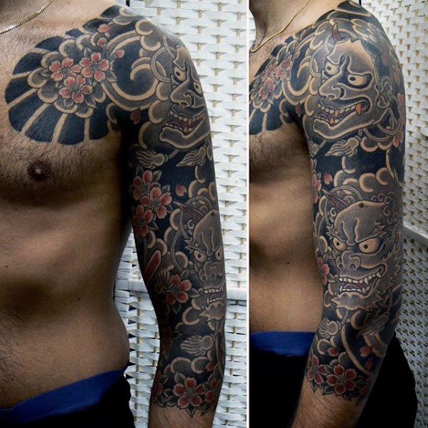 tatuaje japones media manga para hombre 25