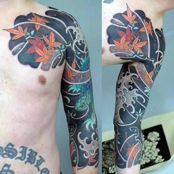 tatuaje japones media manga para hombre 37
