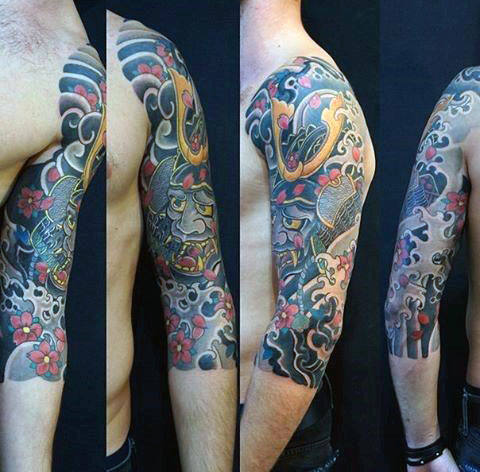 tatuaje japones media manga para hombre 45