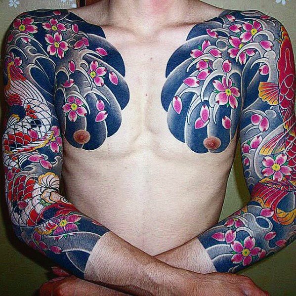 tatuaje japones pecho para hombre 04