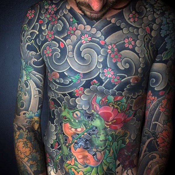 tatuaje japones pecho para hombre 12