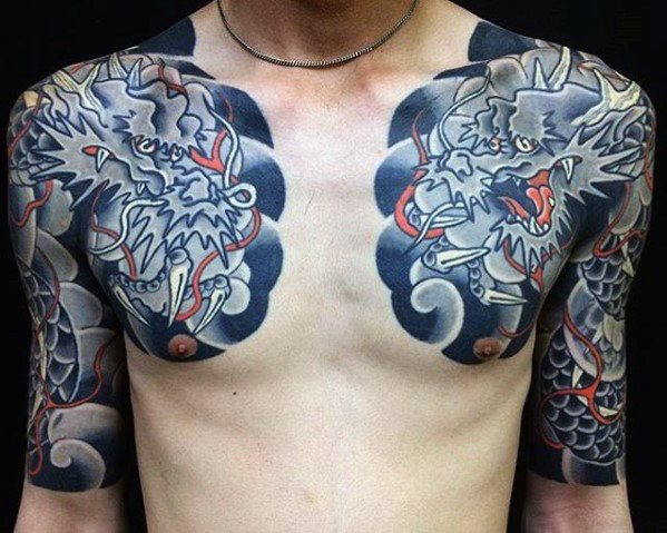 tatuaje japones pecho para hombre 19