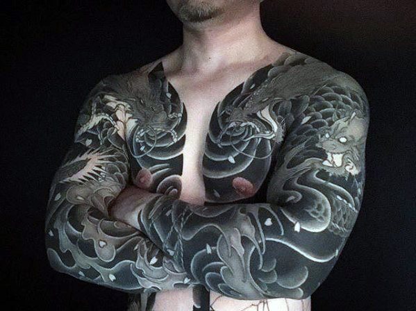 tatuaje japones pecho para hombre 21