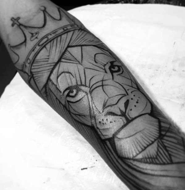 tatuaje leon antebrazo para hombre 25