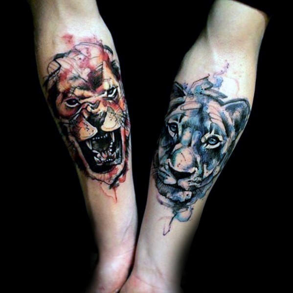 tatuaje leon antebrazo para hombre 28