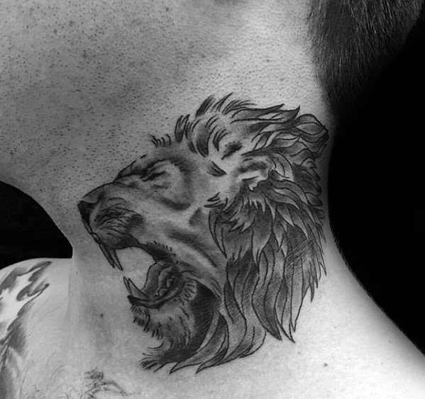 tatuaje leon cuello para hombre 05