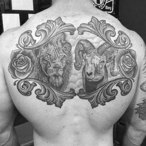 tatuaje leon espalda para hombre 27