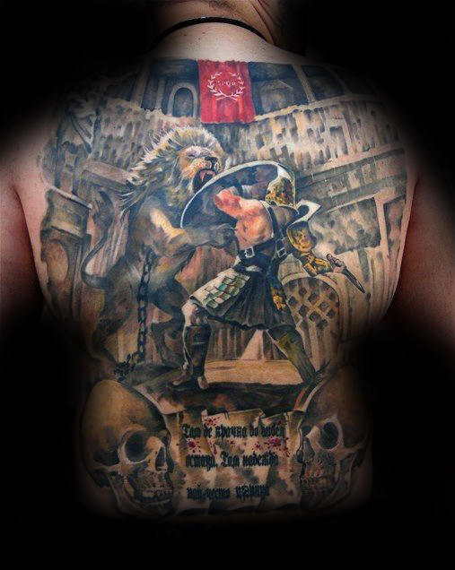 tatuaje leon espalda para hombre 42