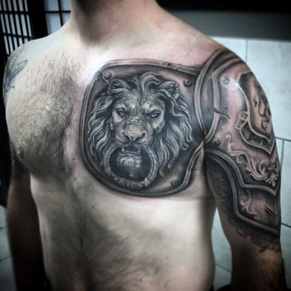 tatuaje leon hombro para hombre 20