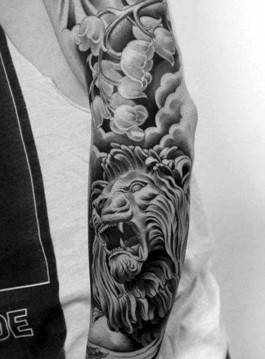 tatuaje manga leon para hombre 02